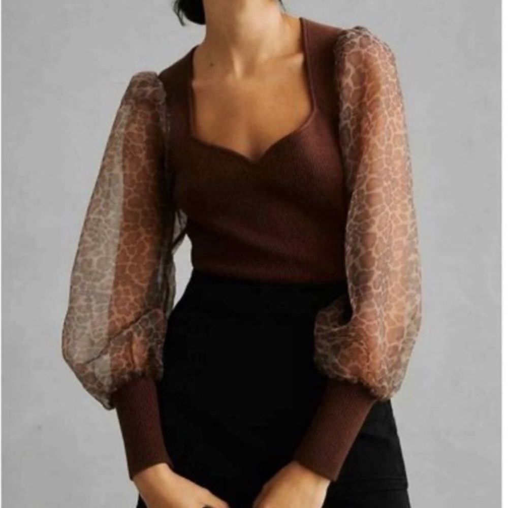 NWT Anthropologie Dolan Puff Sleeve sweater size S
